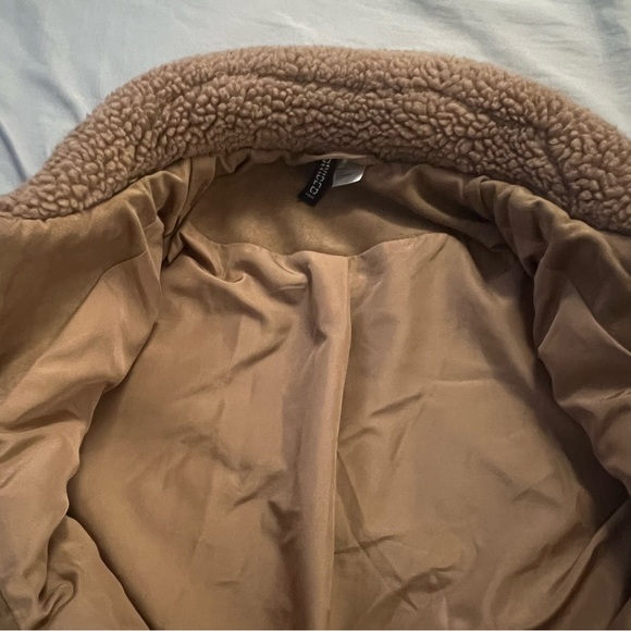 h&m brown teddy jacket in small - Picture 6 of 6